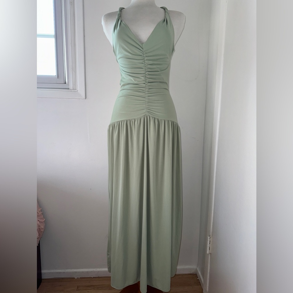 NWT ZARA Long Maxi Dress in Sea Green |Size S